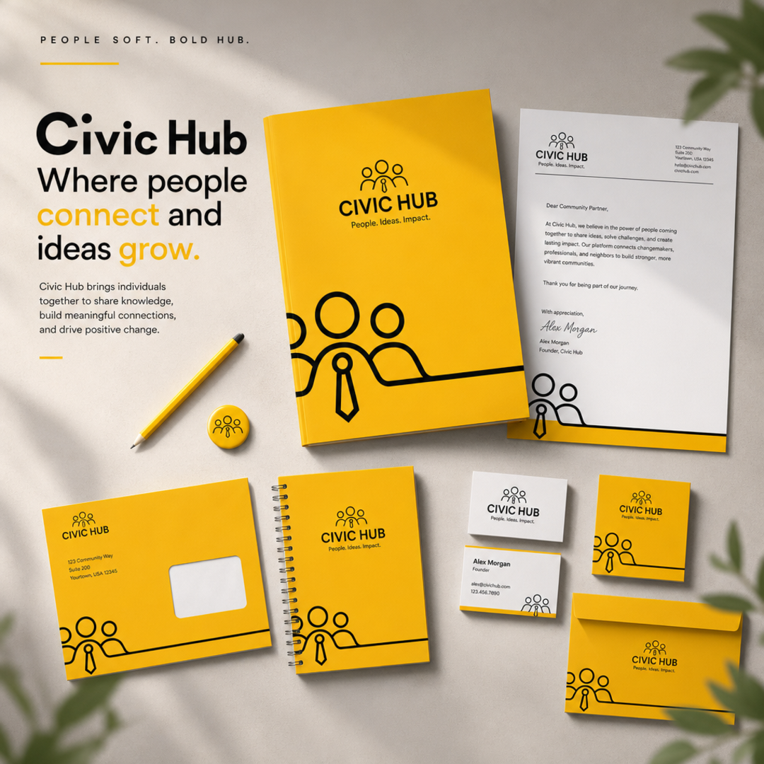 Civic Hub Yellow Stationery Suite