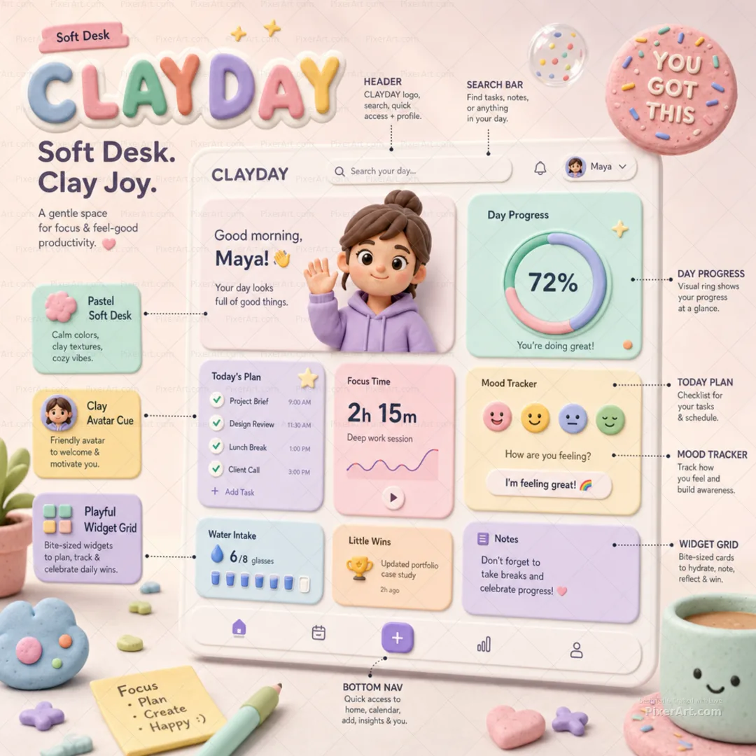 ClayDay Pastel Soft Desk