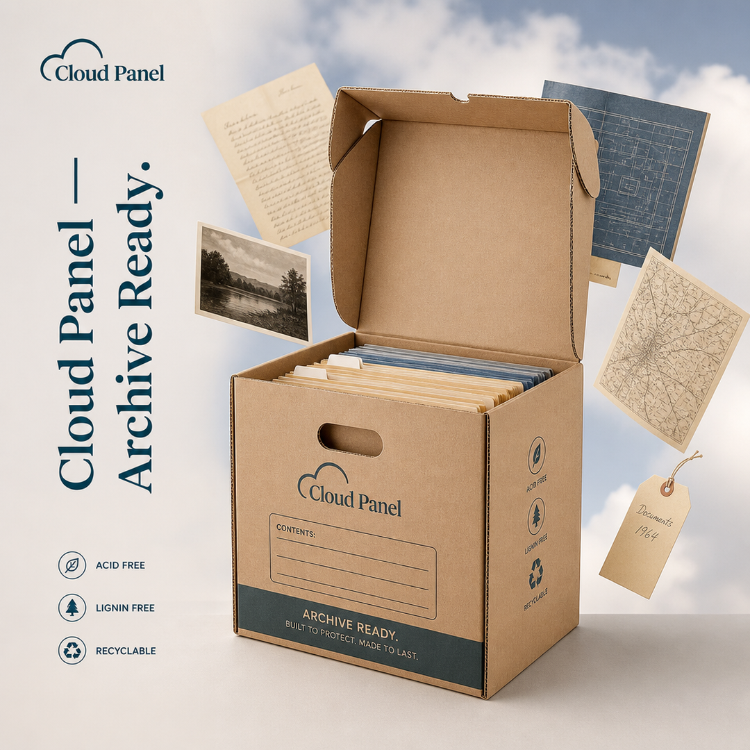 Cloud Panel Archive Box / Clamshell Library Carton