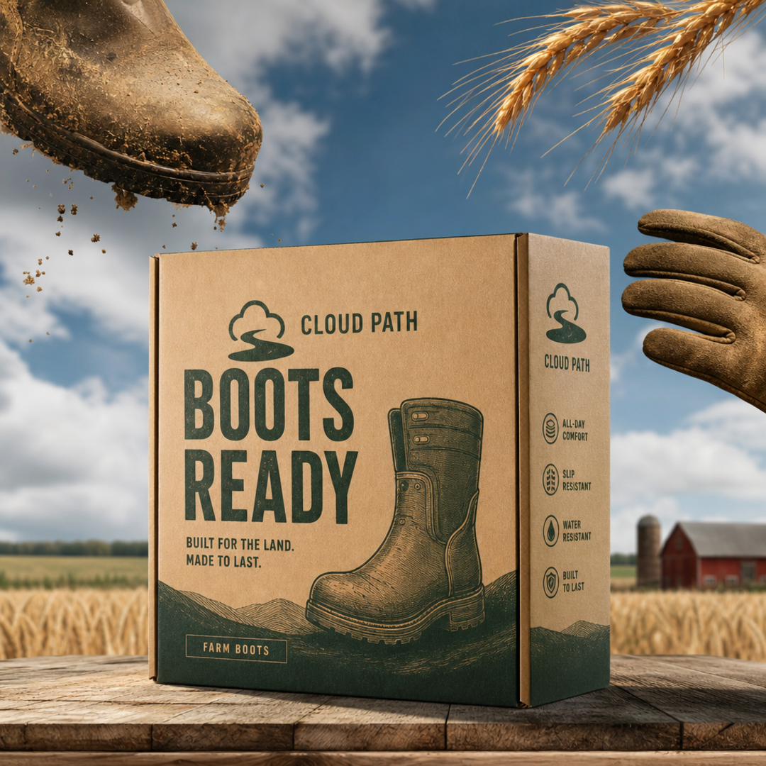 Cloud Path Farm Boots Retail Carton
