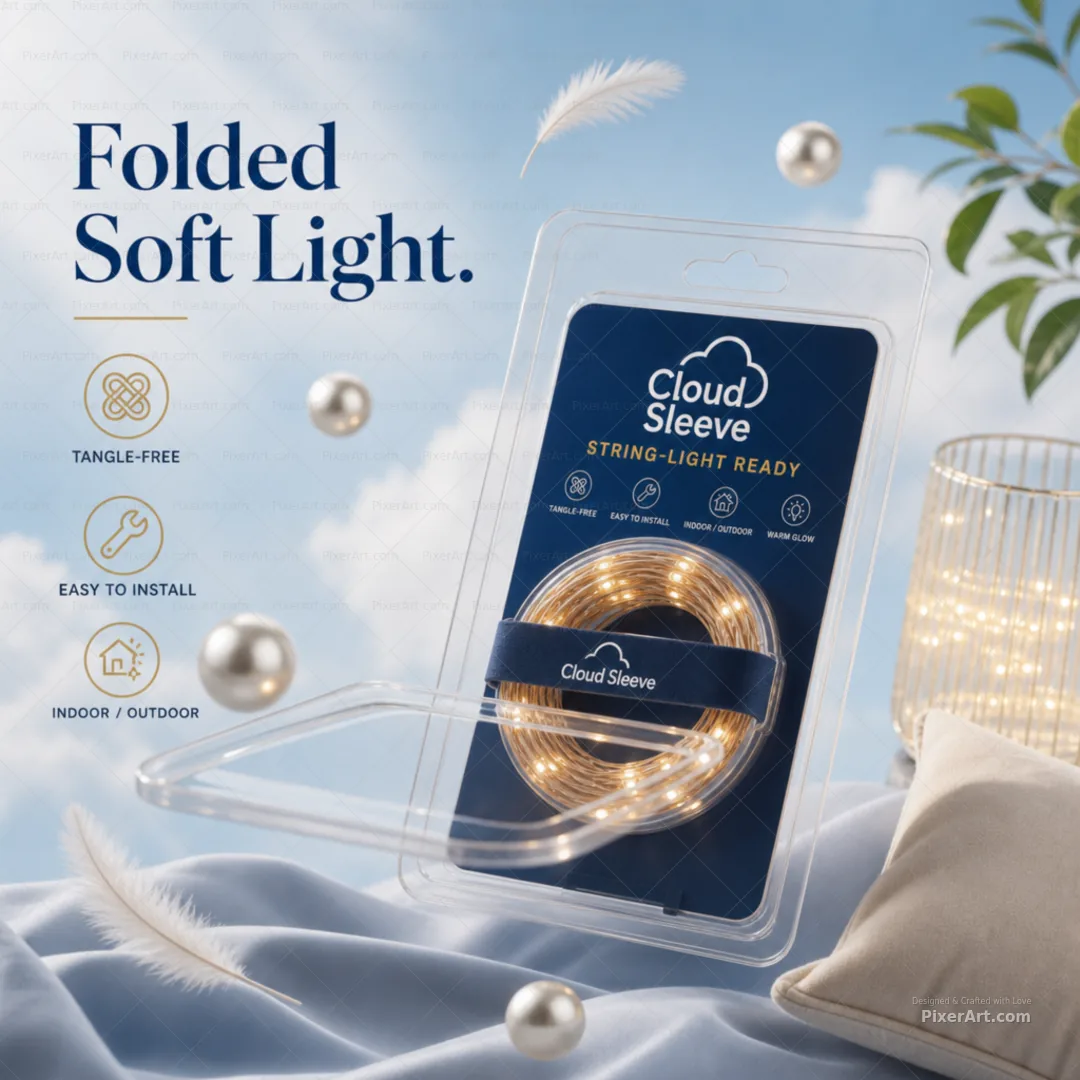 Cloud Sleeve String-Light / Fairy-Light Retail Clamshell