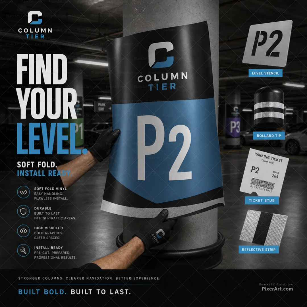 Column Tier Parking Garage Level Branding