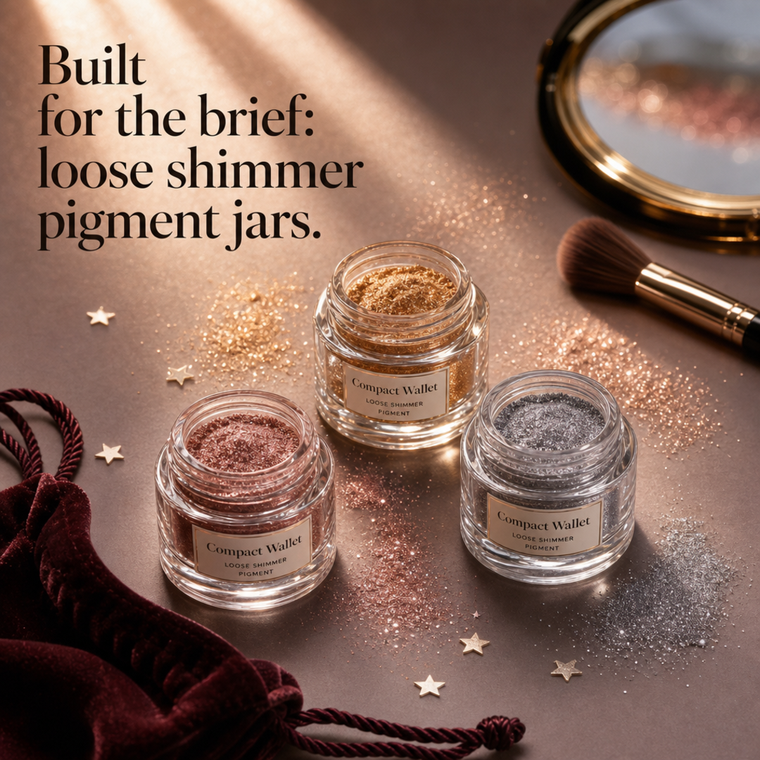 Compact Wallet Loose shimmer pigment jars