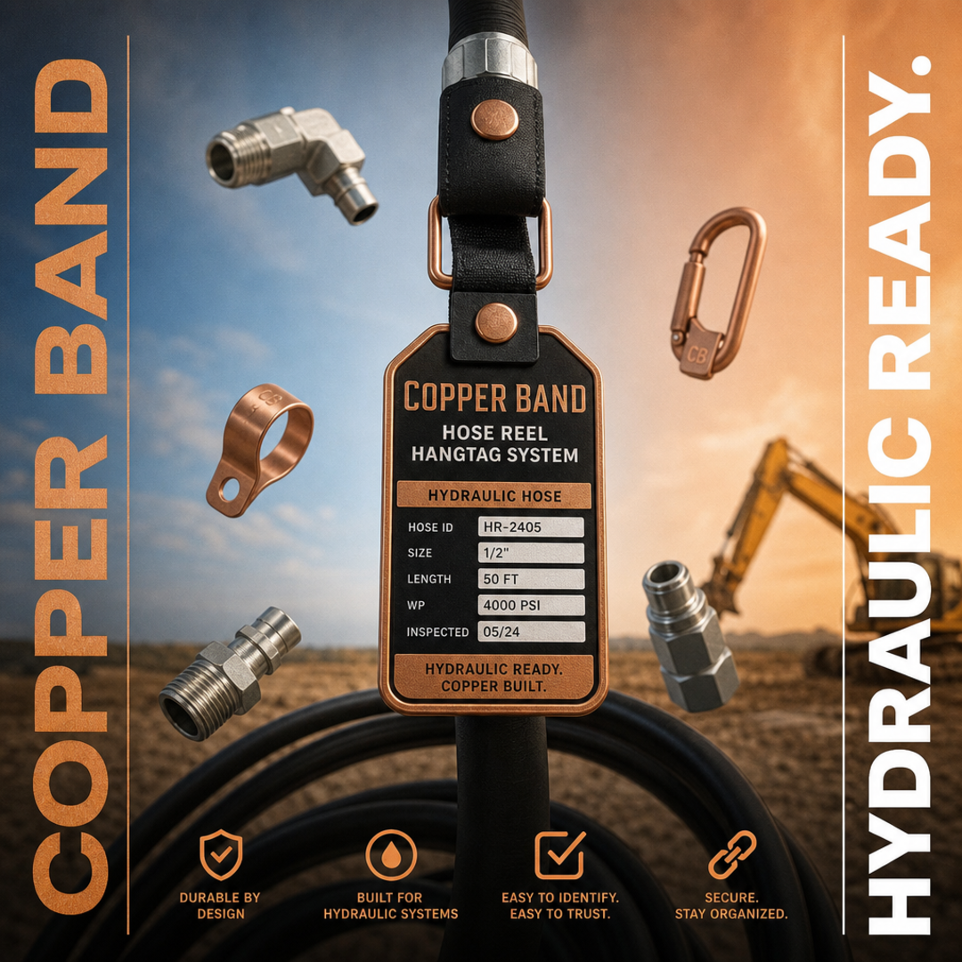 Copper Band Hydraulic Hose Reel Hangtag System