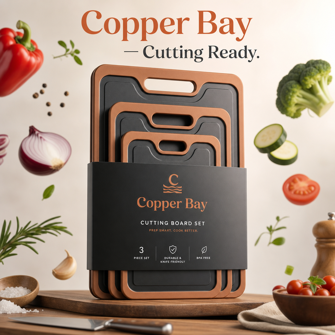 Copper Bay Cutting Board Set Sleeve