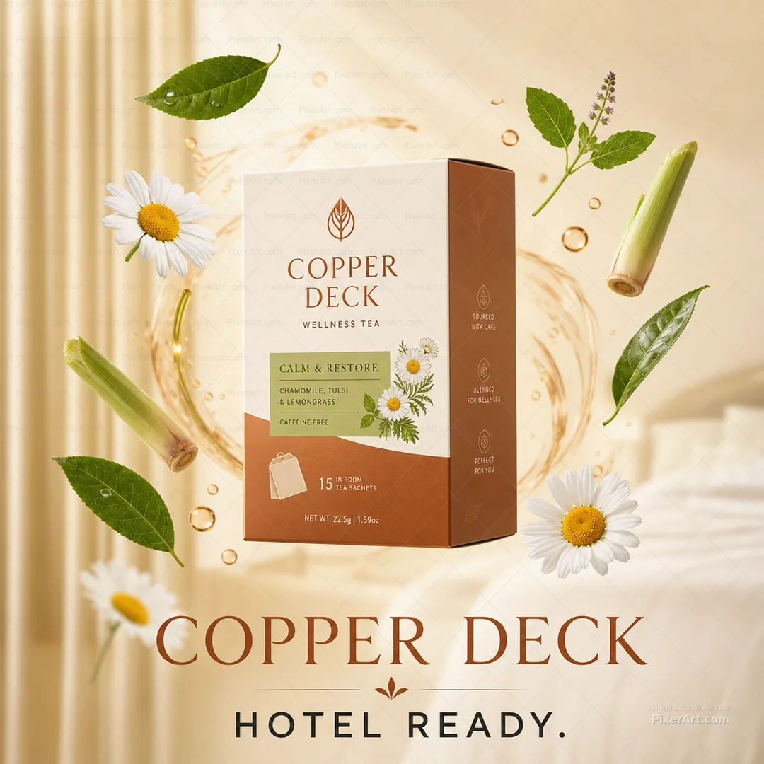 Copper Deck Hotel Wellness Tea In-Room Sachet Carton