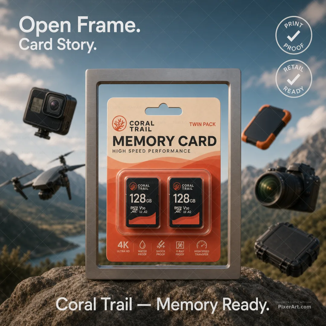 Coral Trail Memory Card Blister Twin
