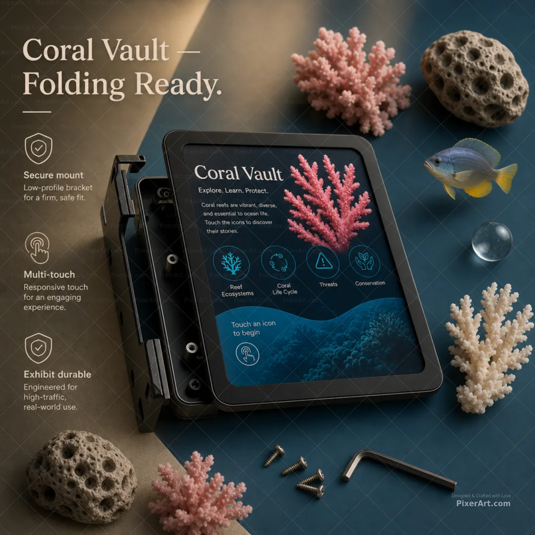 Coral Vault Interactive Exhibit Touchplate Graphic