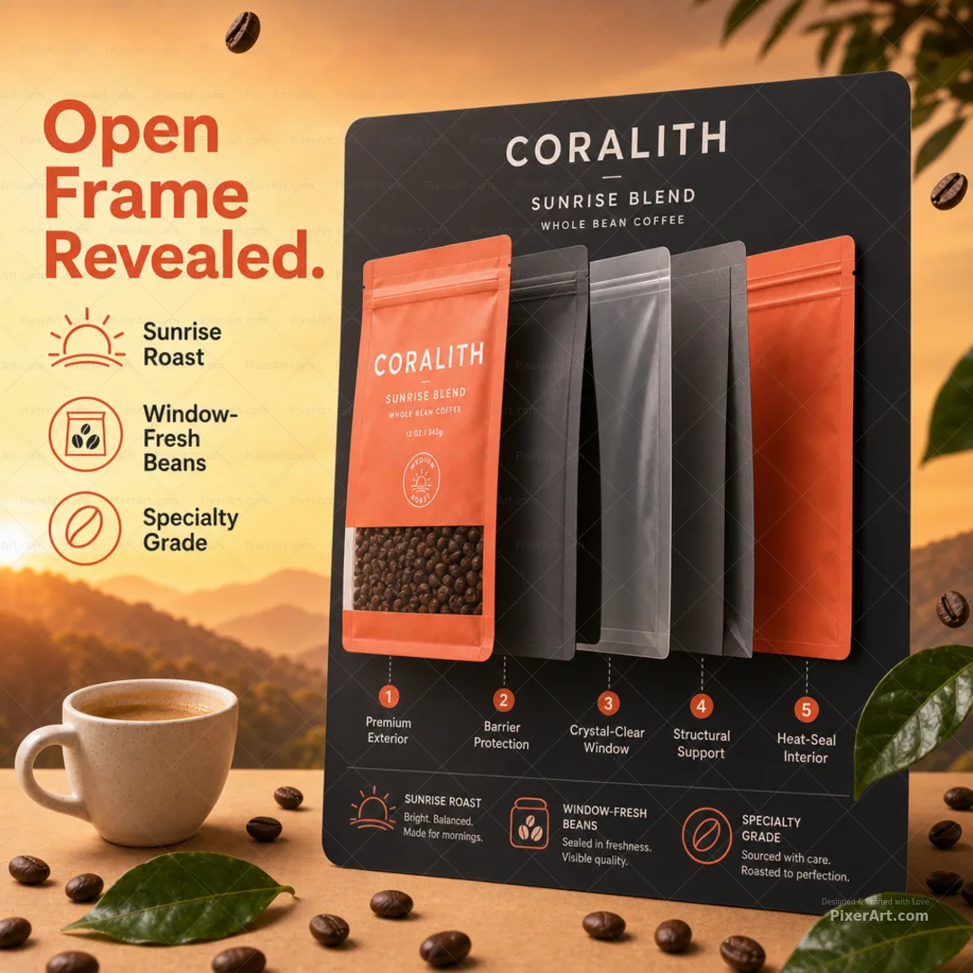 Coralith Sunrise Blend Window Pouch