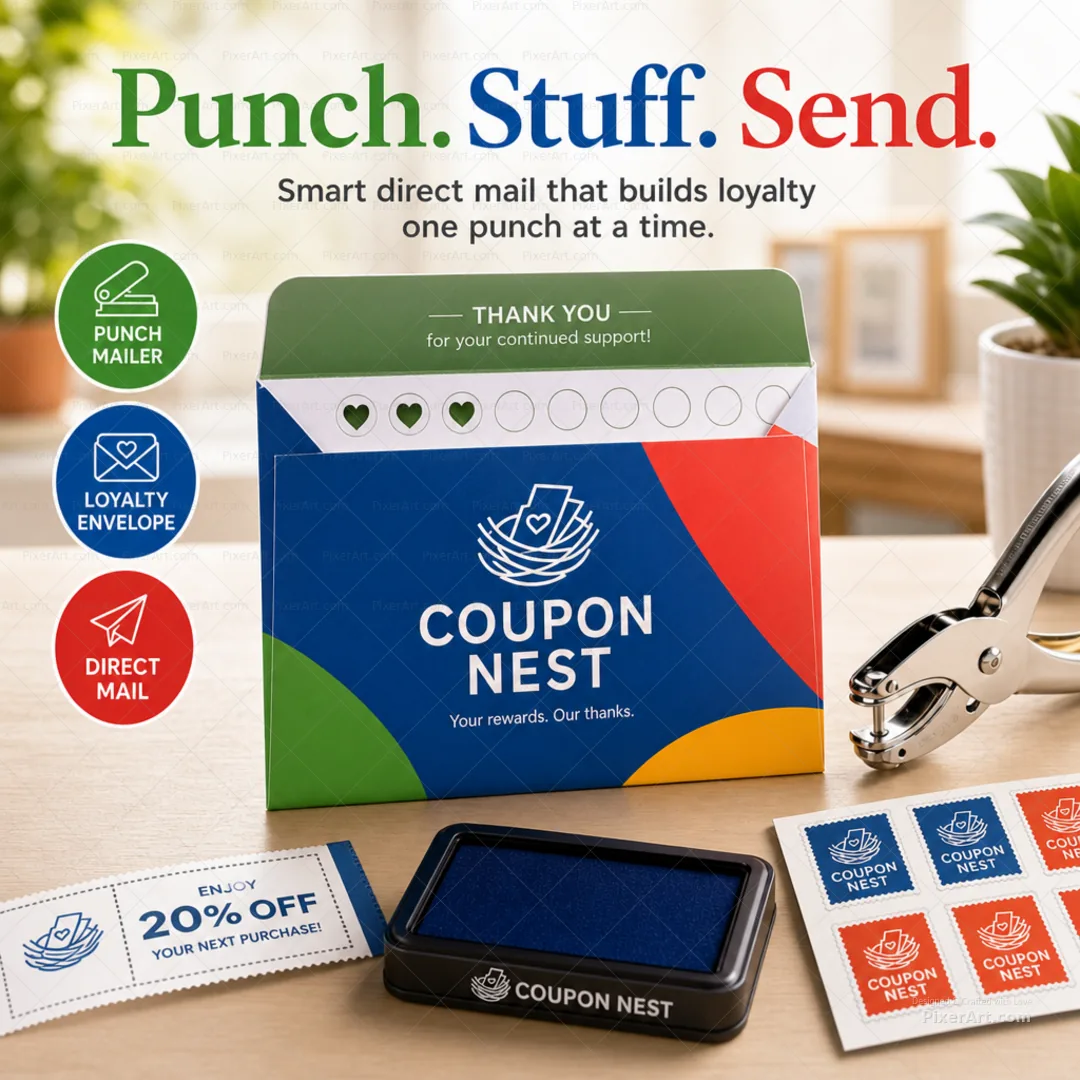 Coupon Nest Punch Envelope Mailer