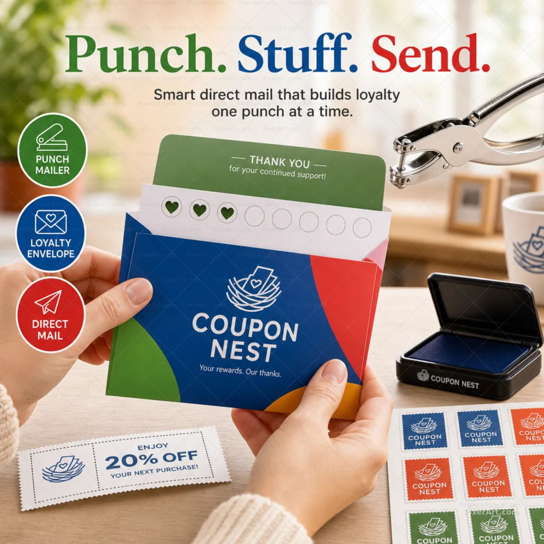 Coupon Nest Punch Envelope Mailer