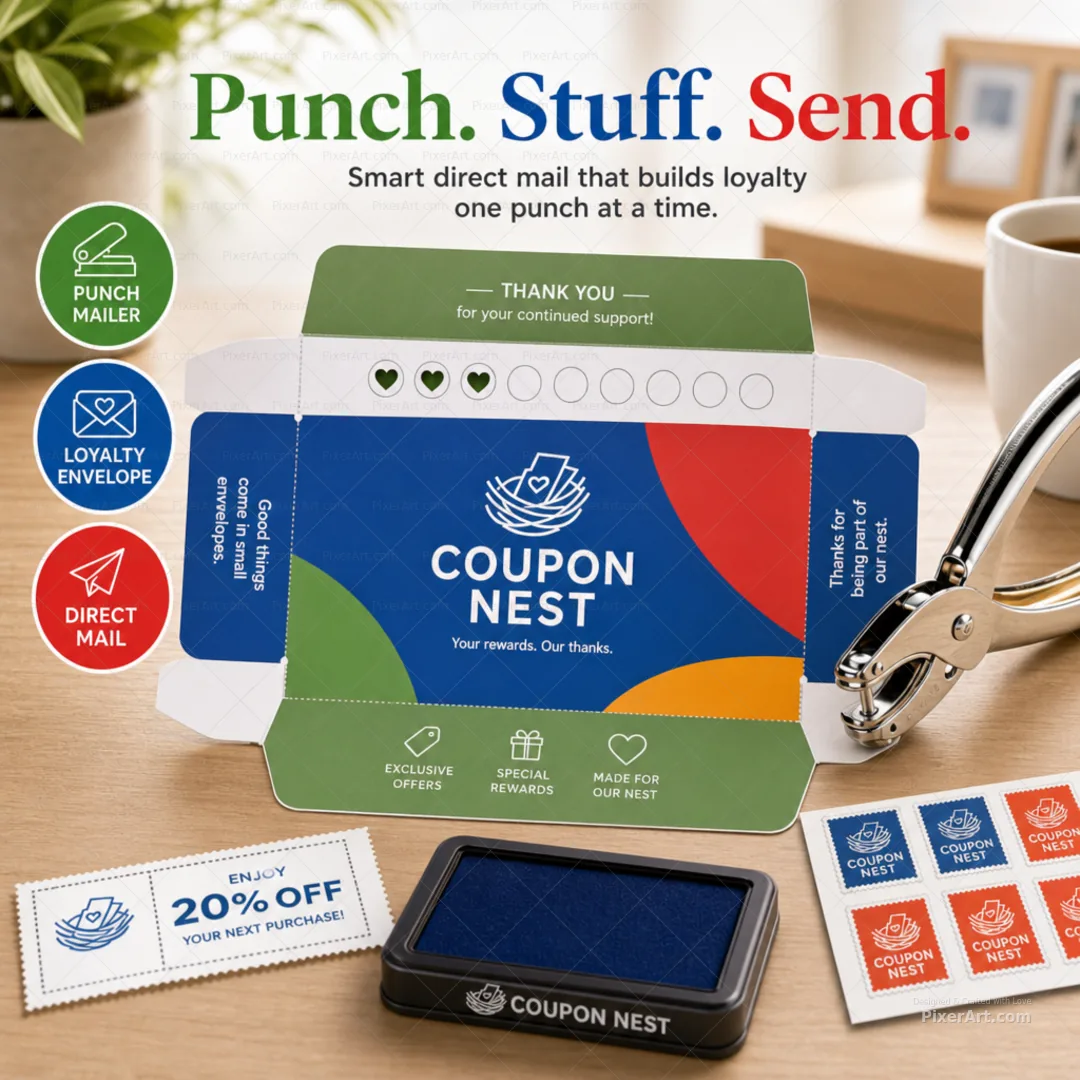 Coupon Nest Punch Envelope Mailer