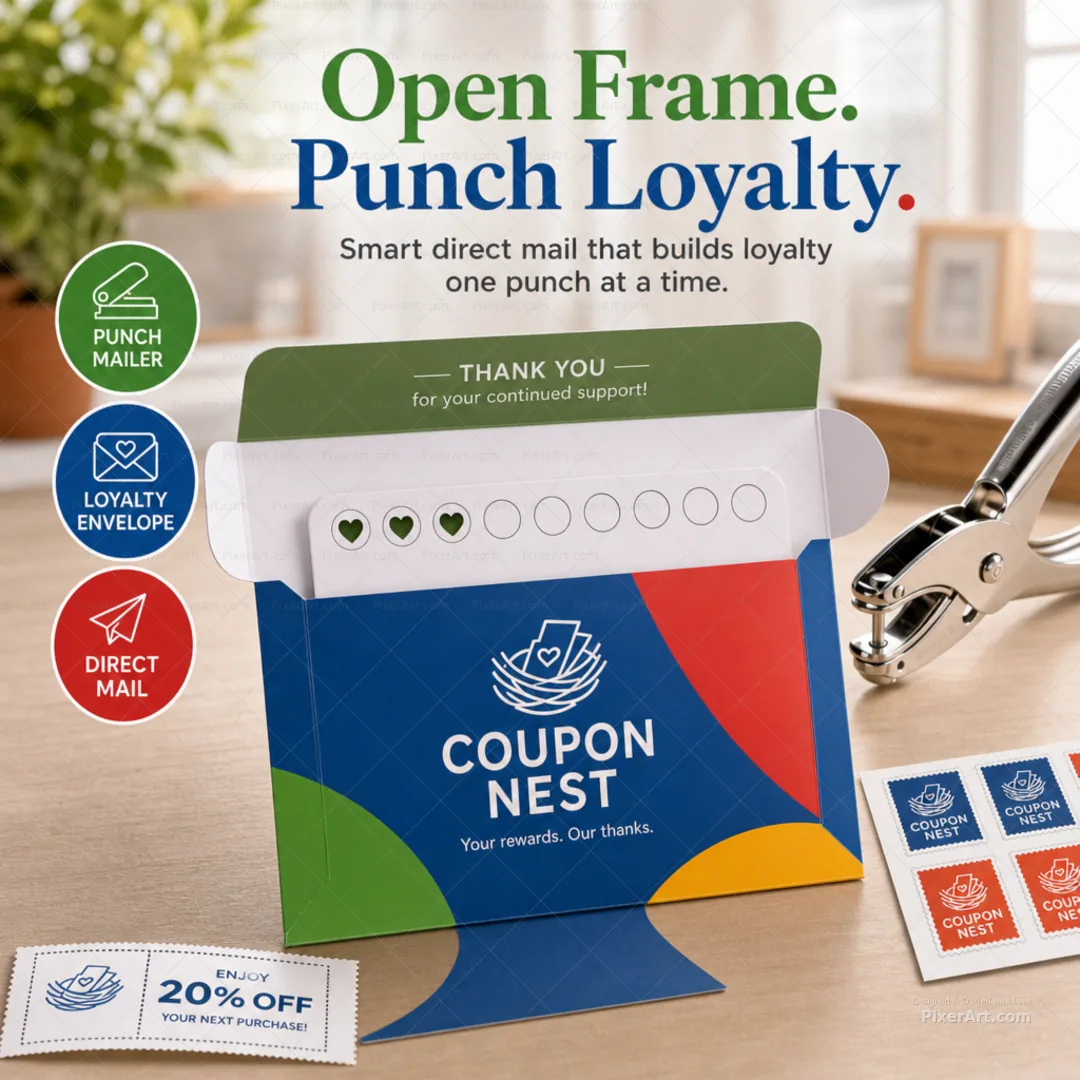 Coupon Nest Punch Envelope Mailer