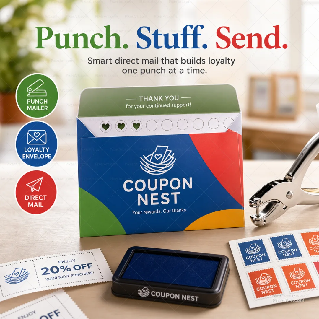 Coupon Nest Punch Envelope Mailer