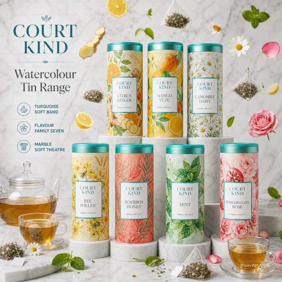 Court Kind Botanical Tea Tins