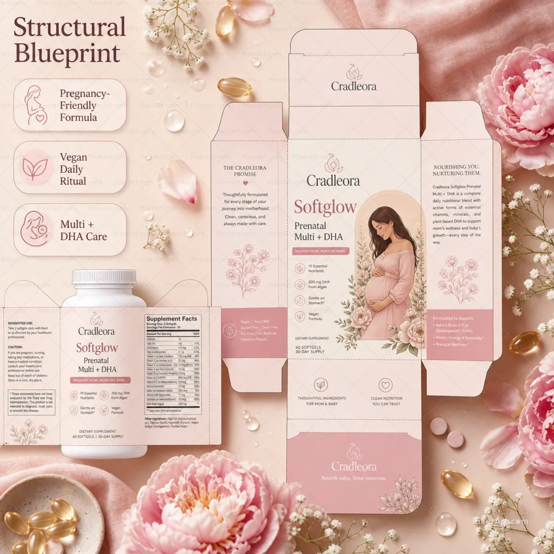 Cradleora Softglow Prenatal Multi + DHA