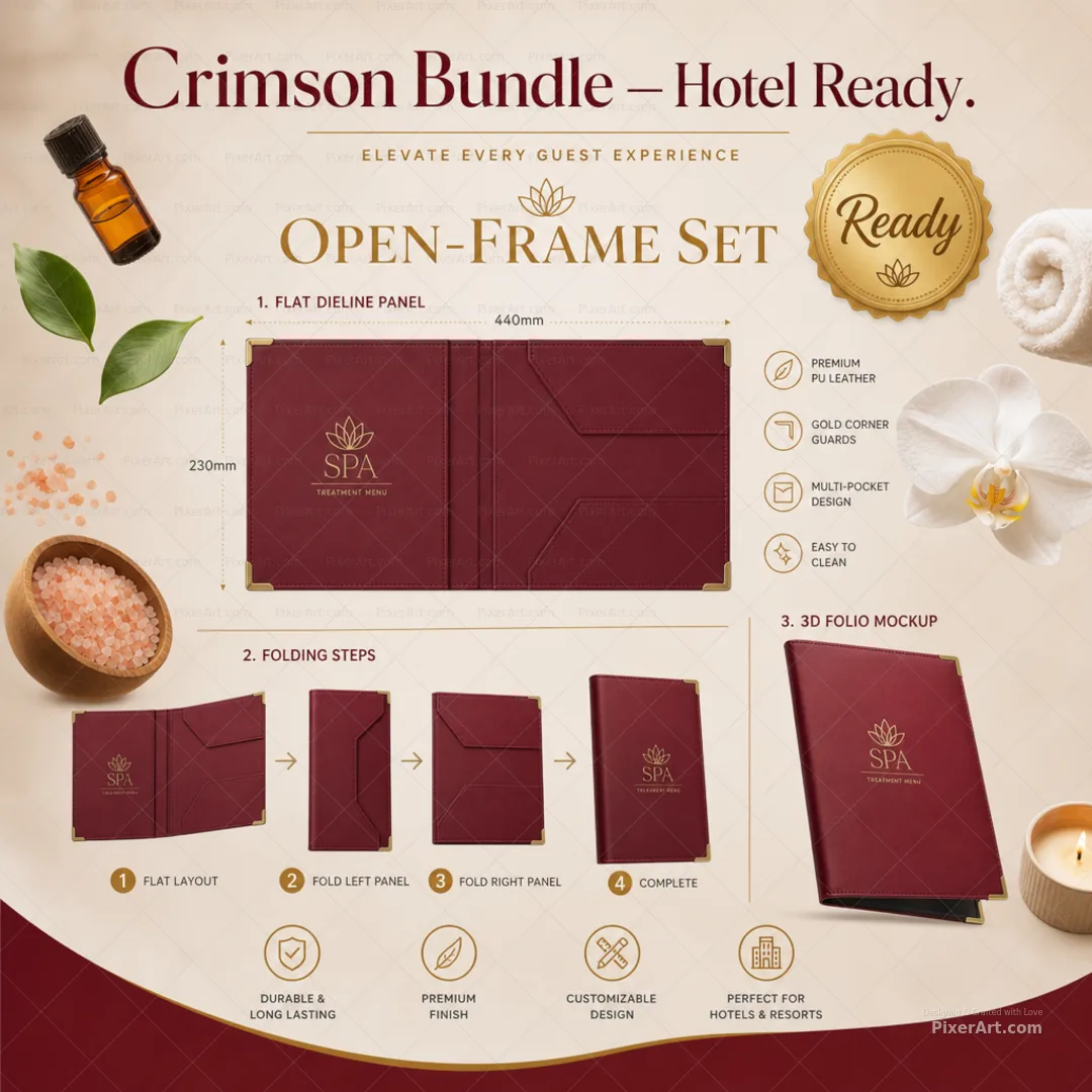 Crimson Bundle Hotel Spa Treatment Menu Folio