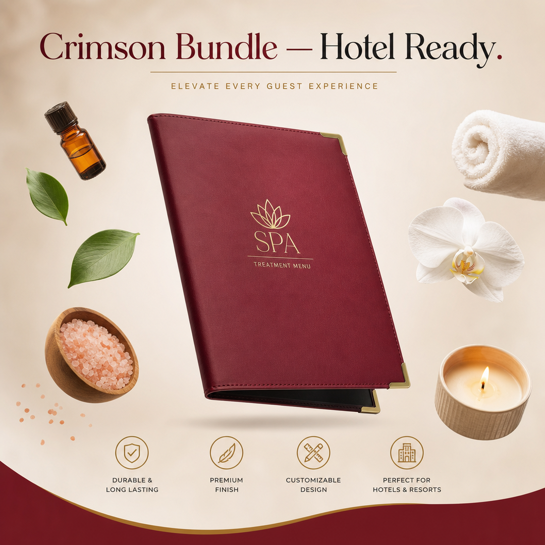 Crimson Bundle Hotel Spa Treatment Menu Folio