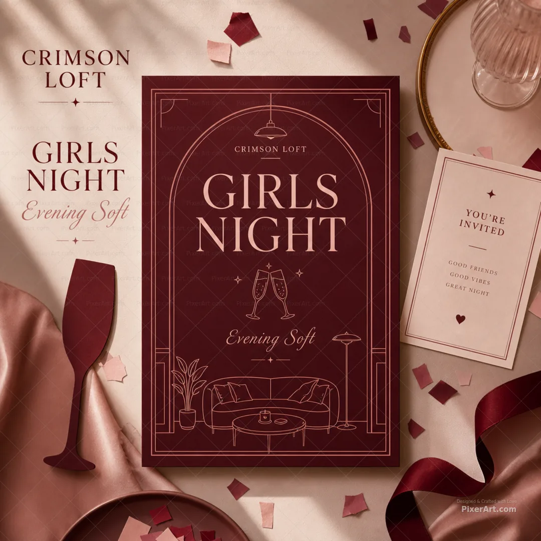 Crimson Loft Girls Night Poster