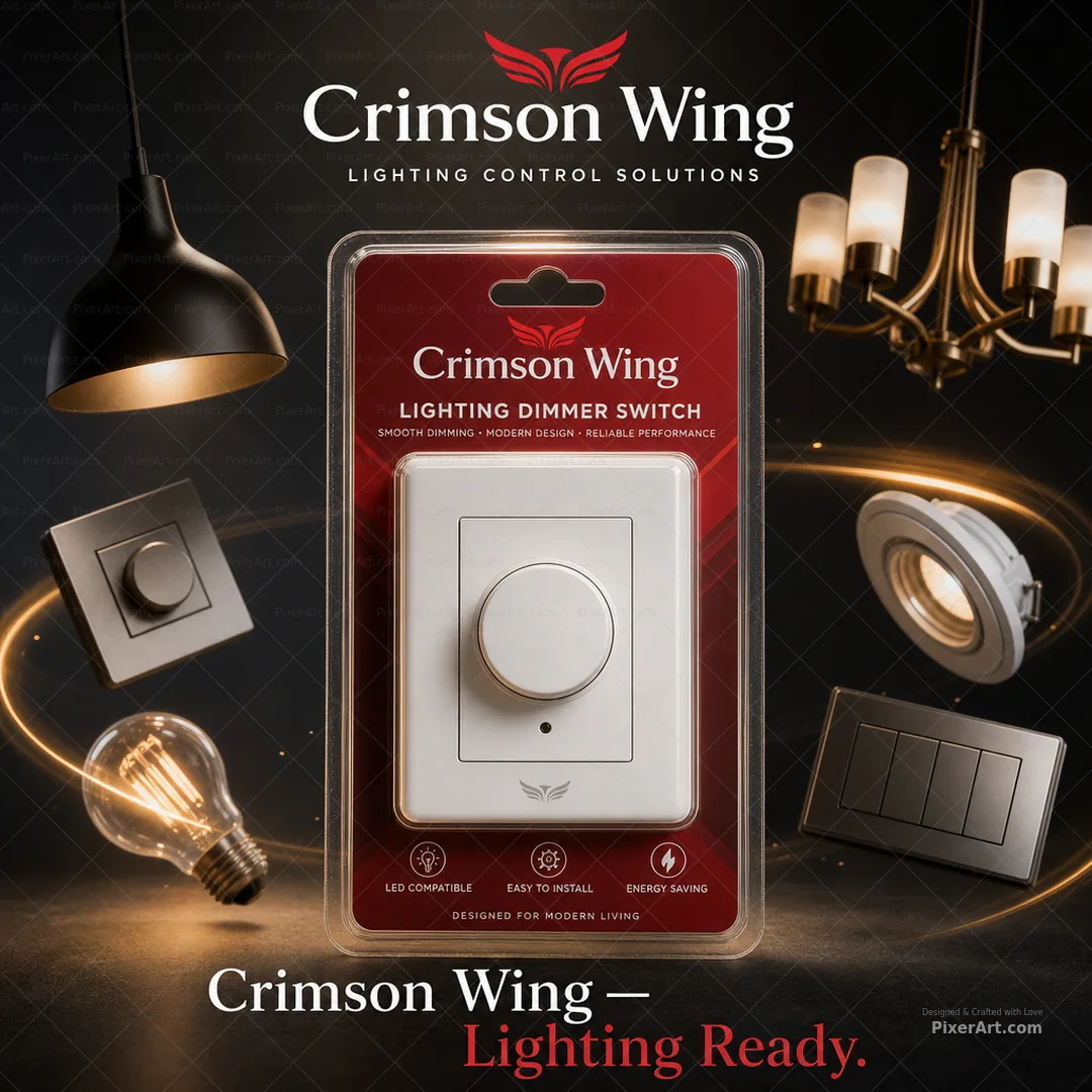 Crimson Wing Lighting Dimmer Switch Blister