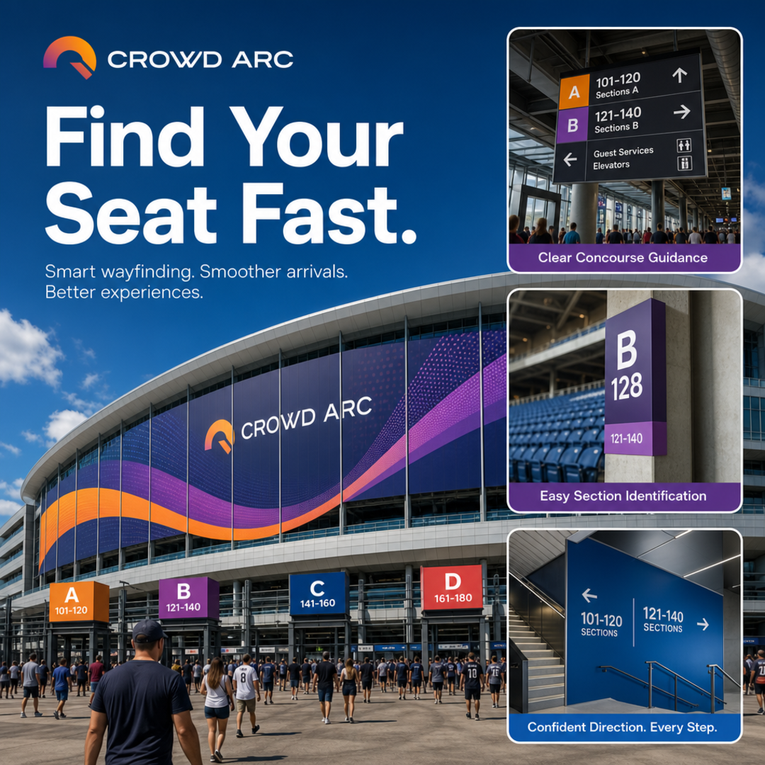 Crowd Arc Stadium Arena Wayfinding Wrap