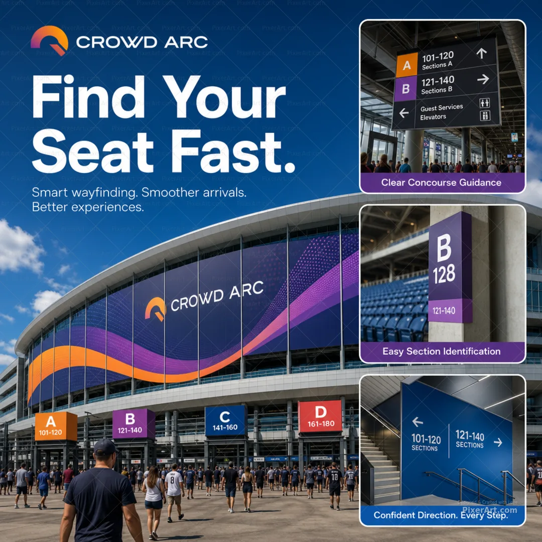 Crowd Arc Stadium Arena Wayfinding Wrap