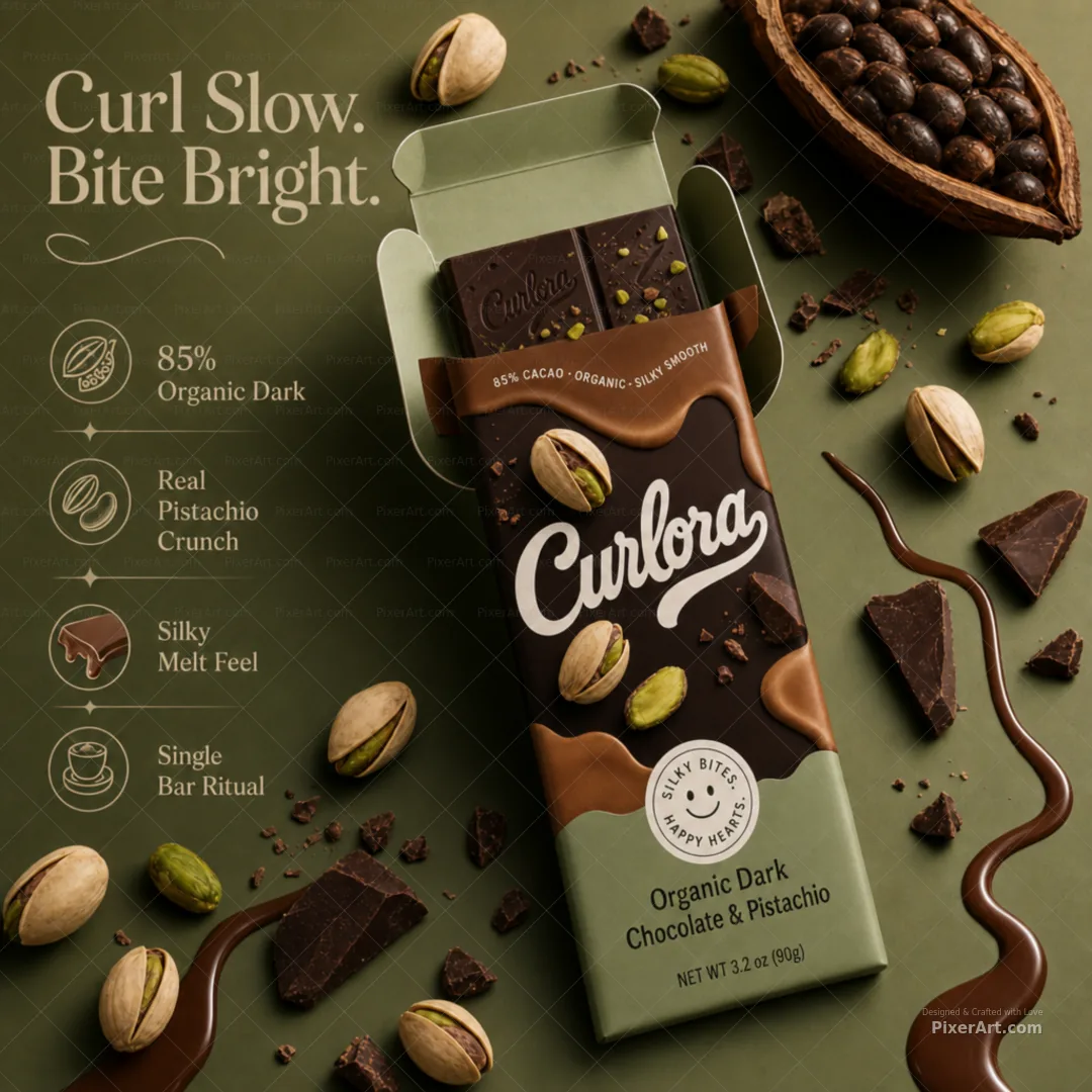 Curlora Organic Dark Pistachio Bar