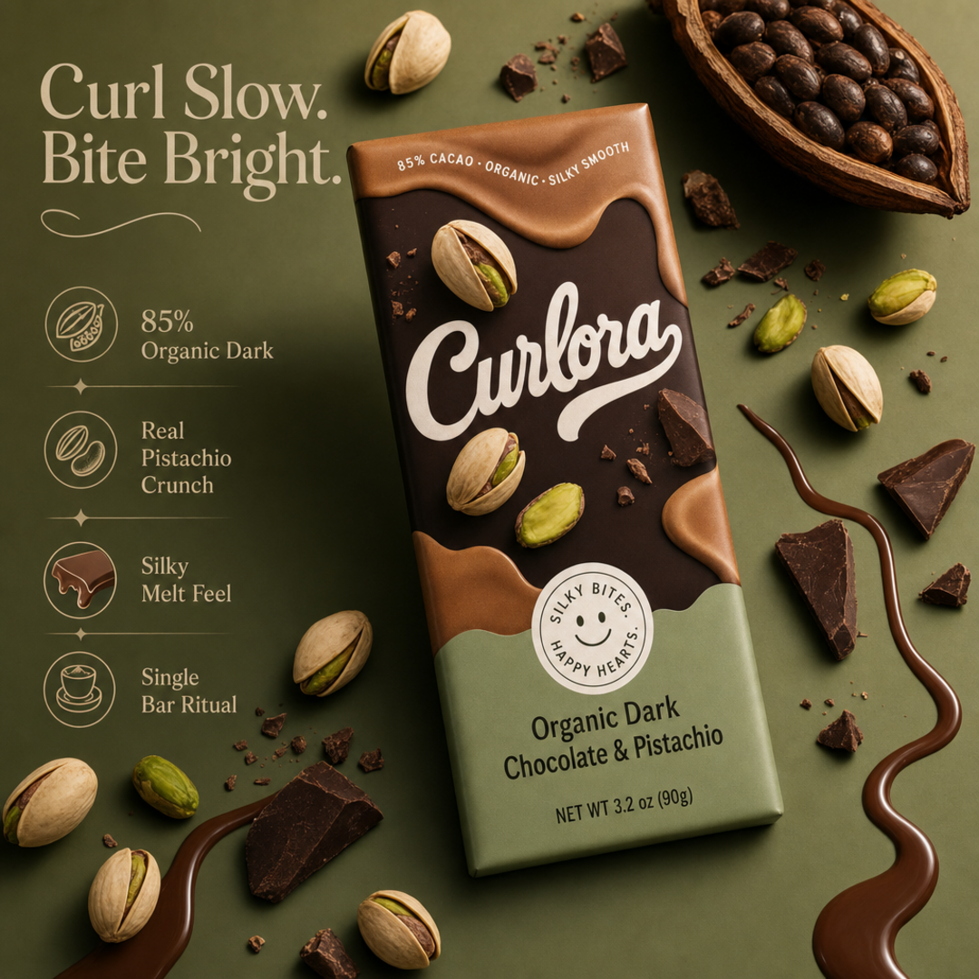 Curlora Organic Dark Pistachio Bar