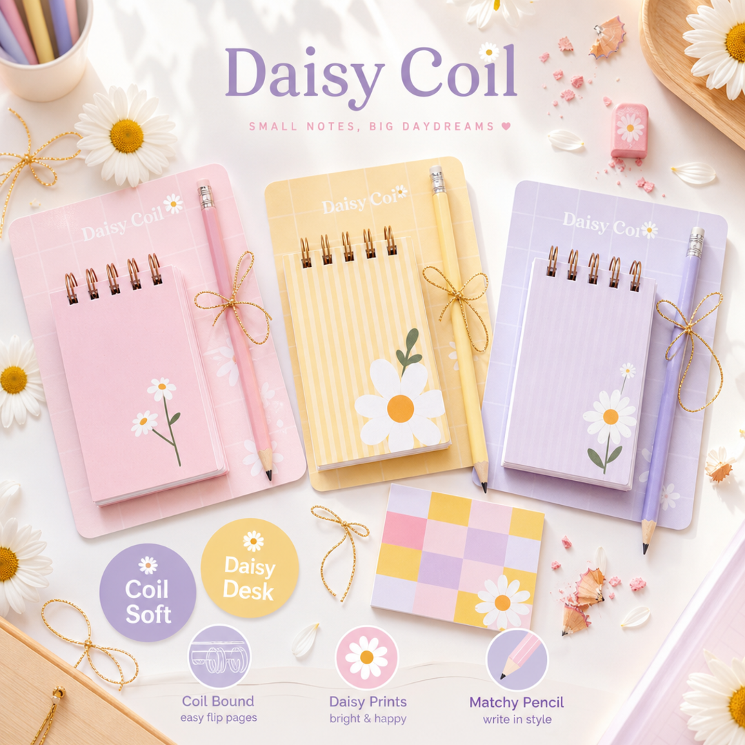 Daisy Coil Pastel Notebook Kit