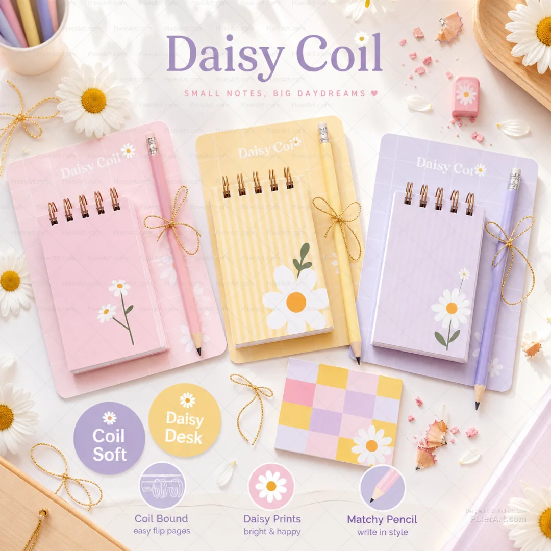 Daisy Coil Pastel Notebook Kit