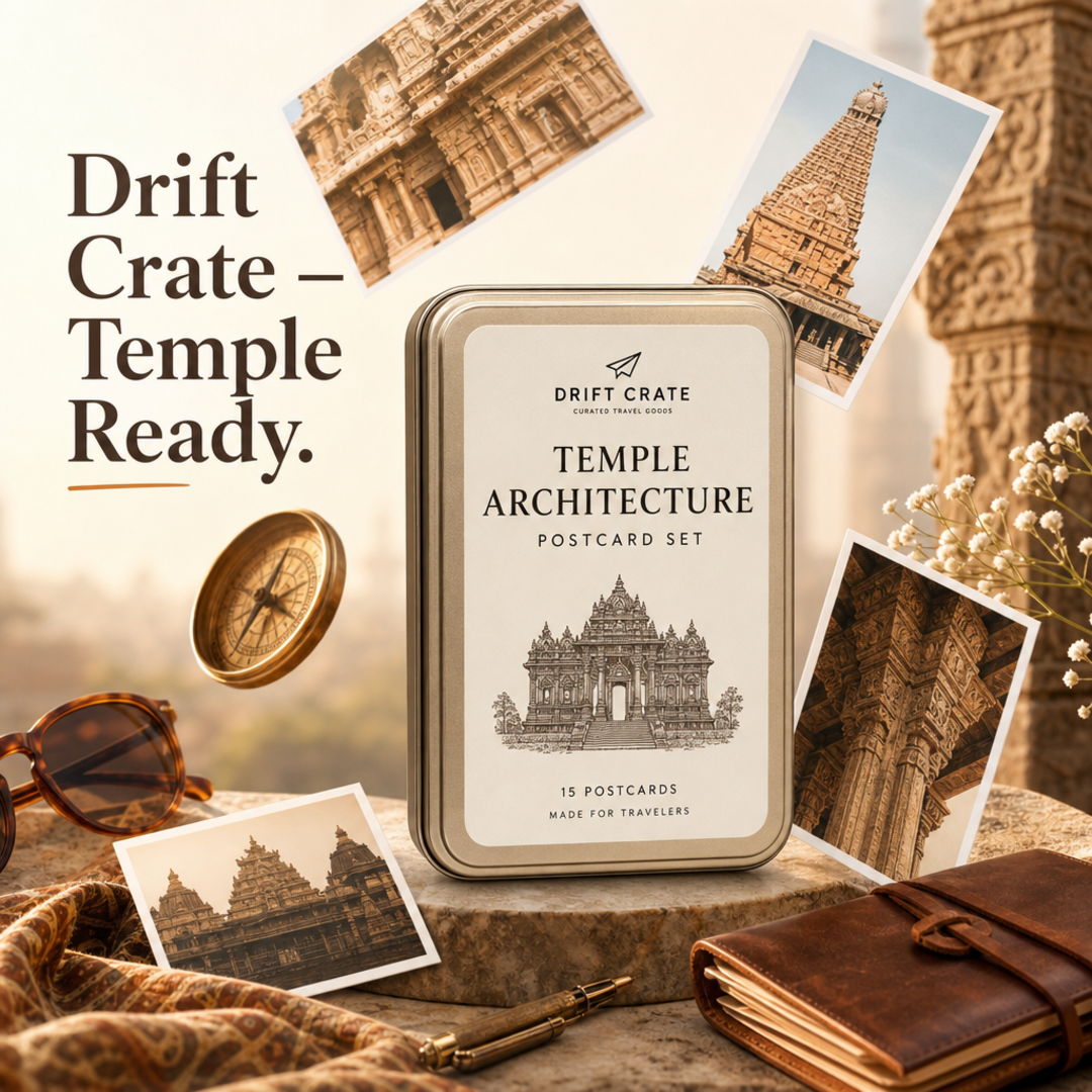Drift Crate Temple Architecture Postcard Set Tin