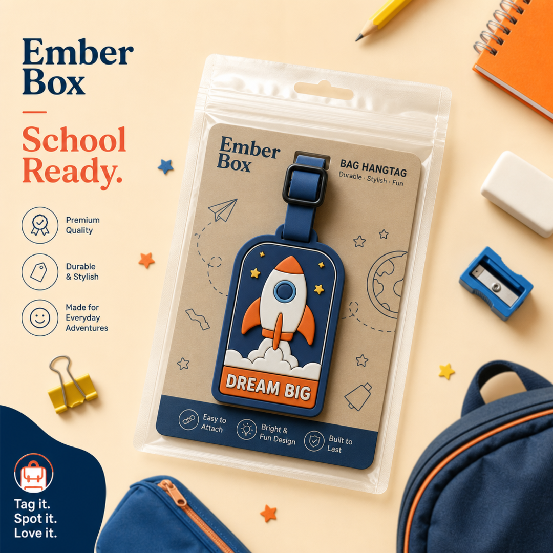 Ember Box School Bag Hangtag + Polybag