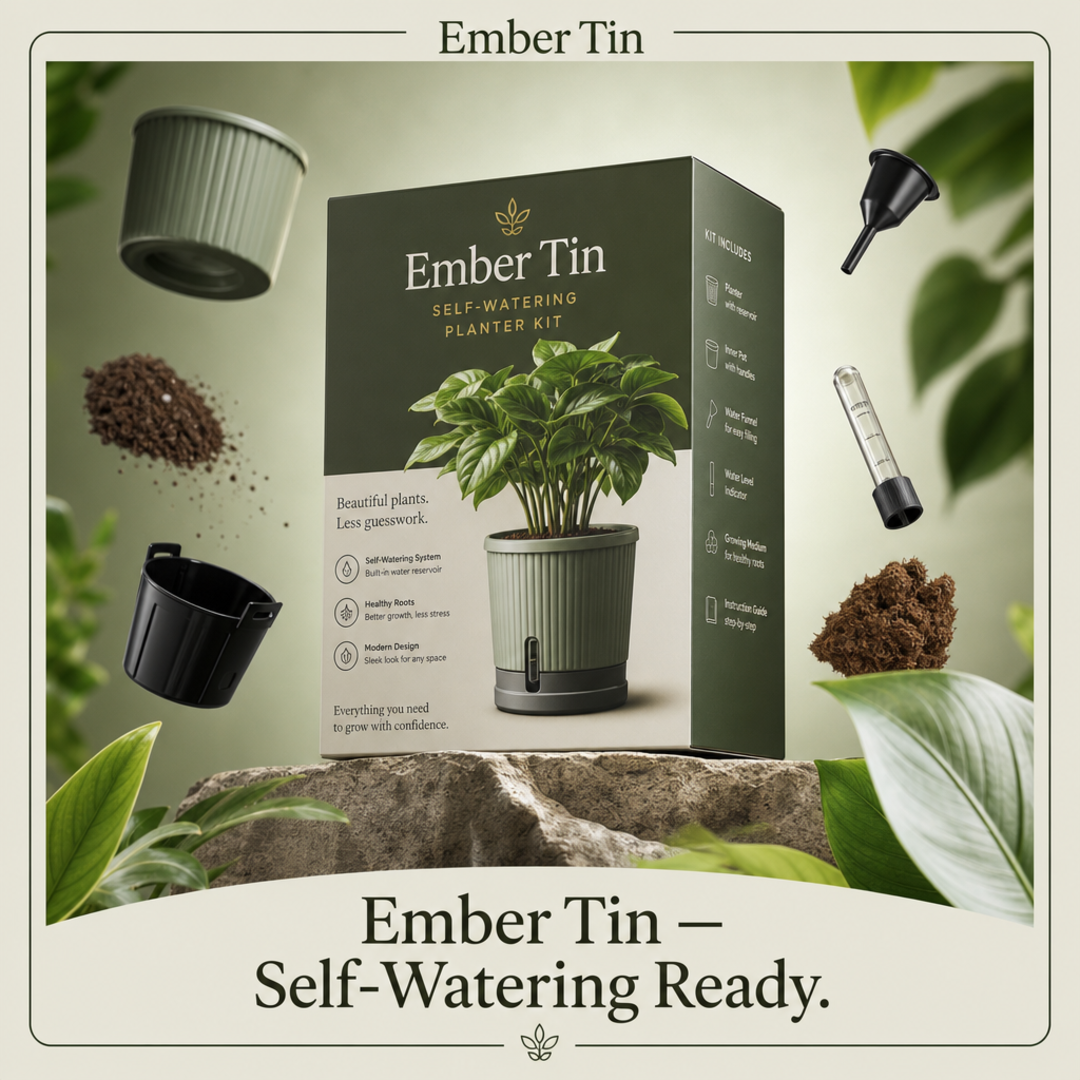 Ember Tin Self-Watering Planter Kit Box