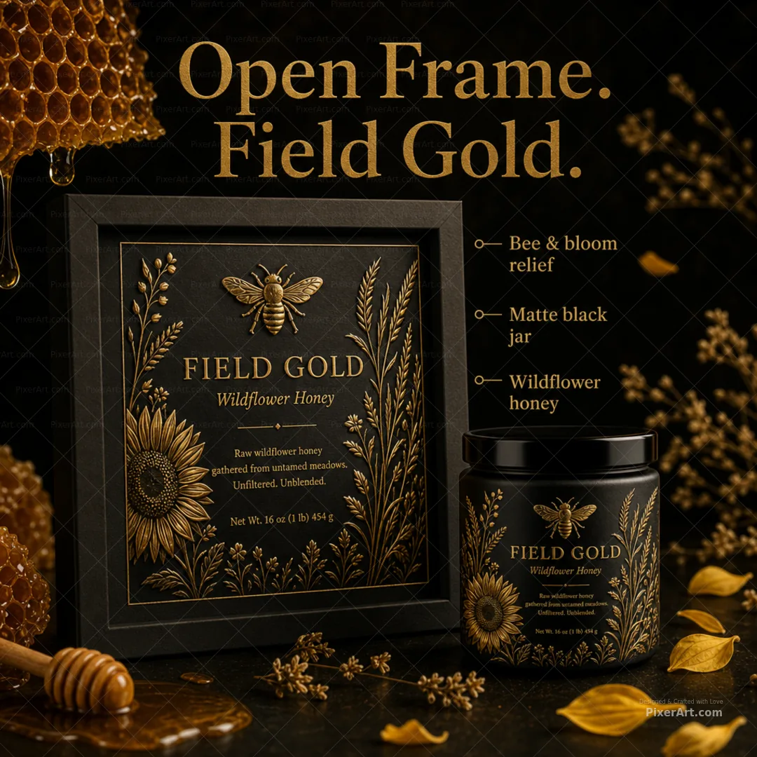 Field Gold Embossed Honey Jar