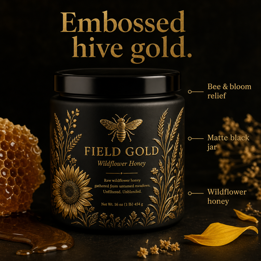 Field Gold Embossed Honey Jar