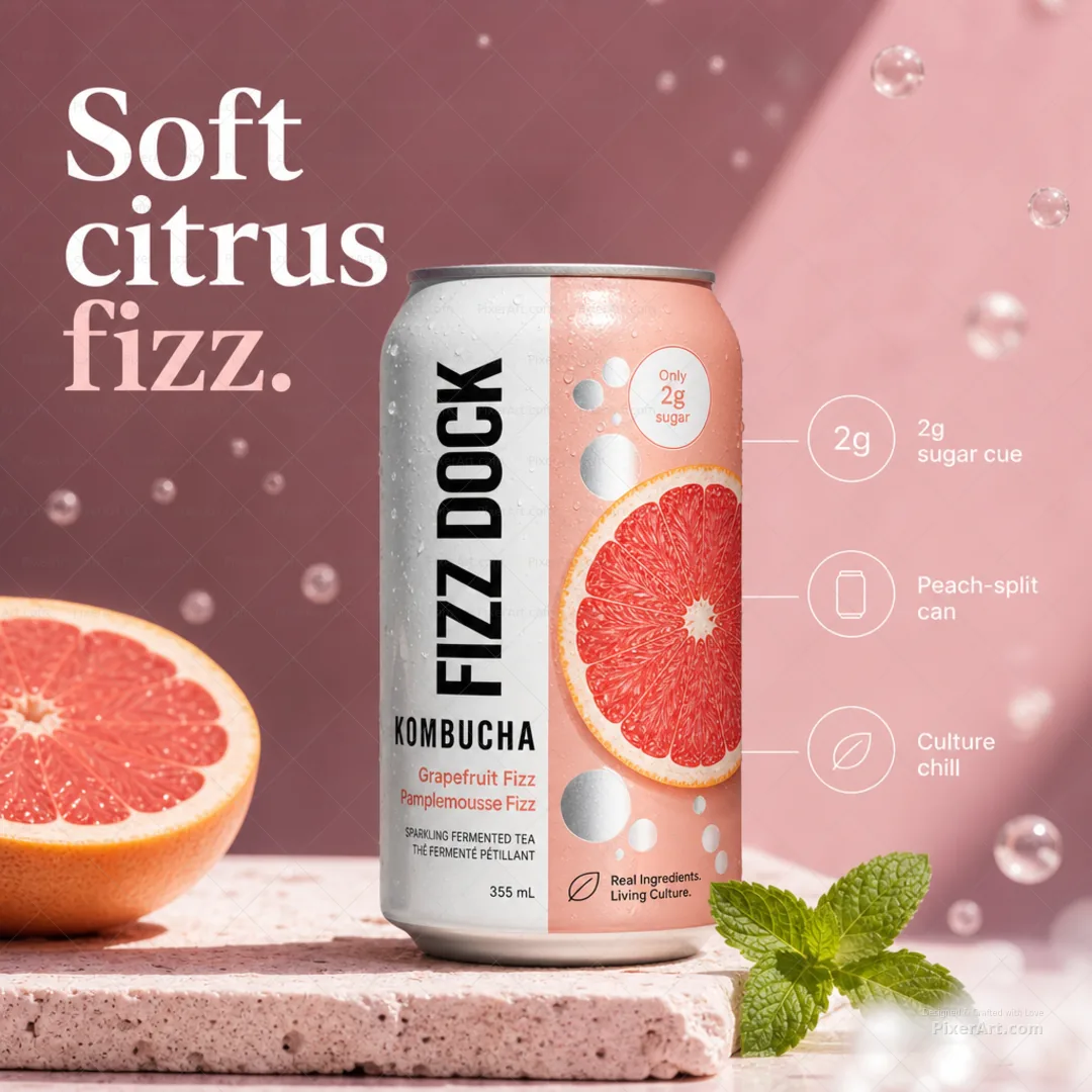 Fizz Dock Grapefruit Kombucha