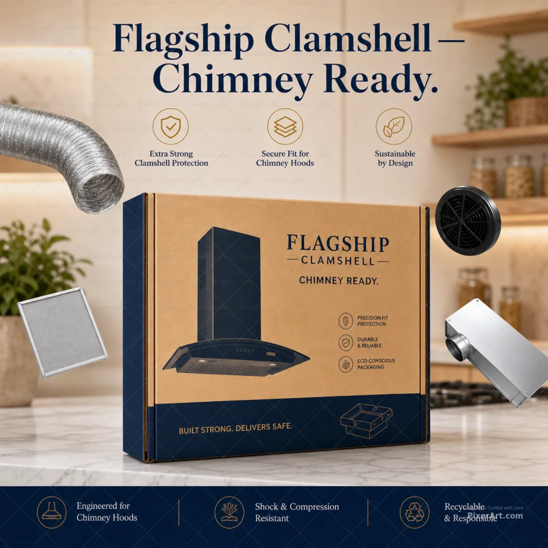 Flagship Clamshell Chimney / Range Hood Carton Wrap