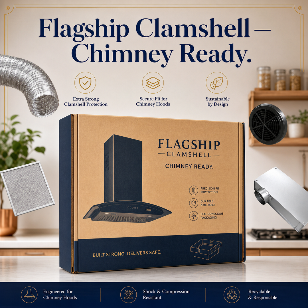 Flagship Clamshell Chimney / Range Hood Carton Wrap