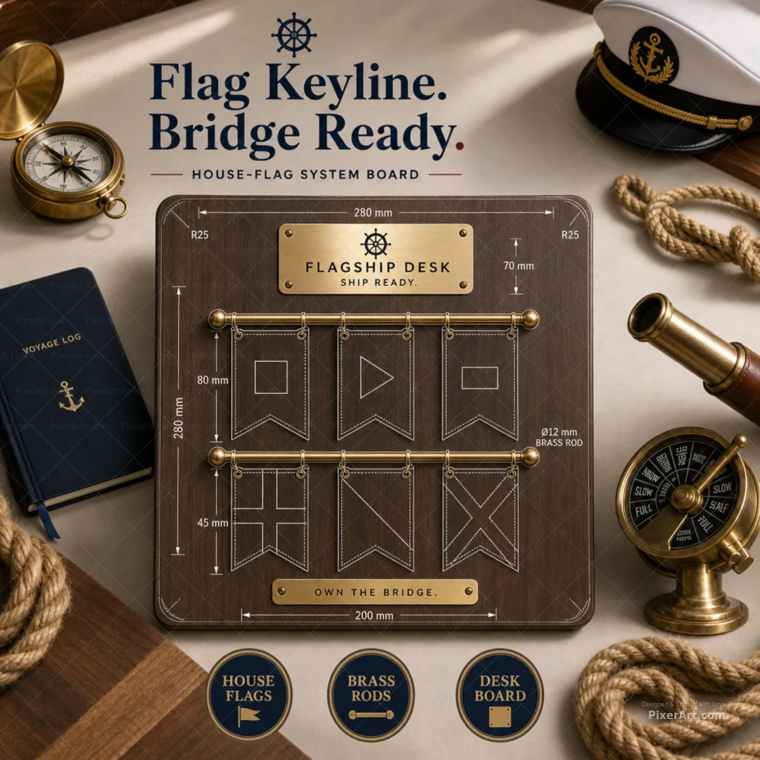 Flagship Desk Ship Funnel / House-Flag System Board