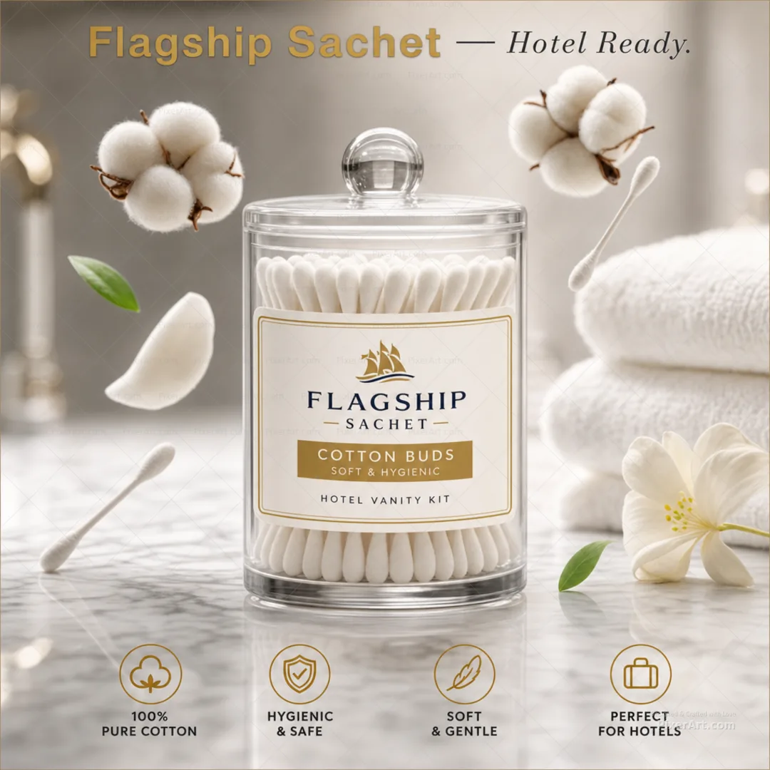 Flagship Sachet Hotel Cotton Bud / Vanity Jar Label