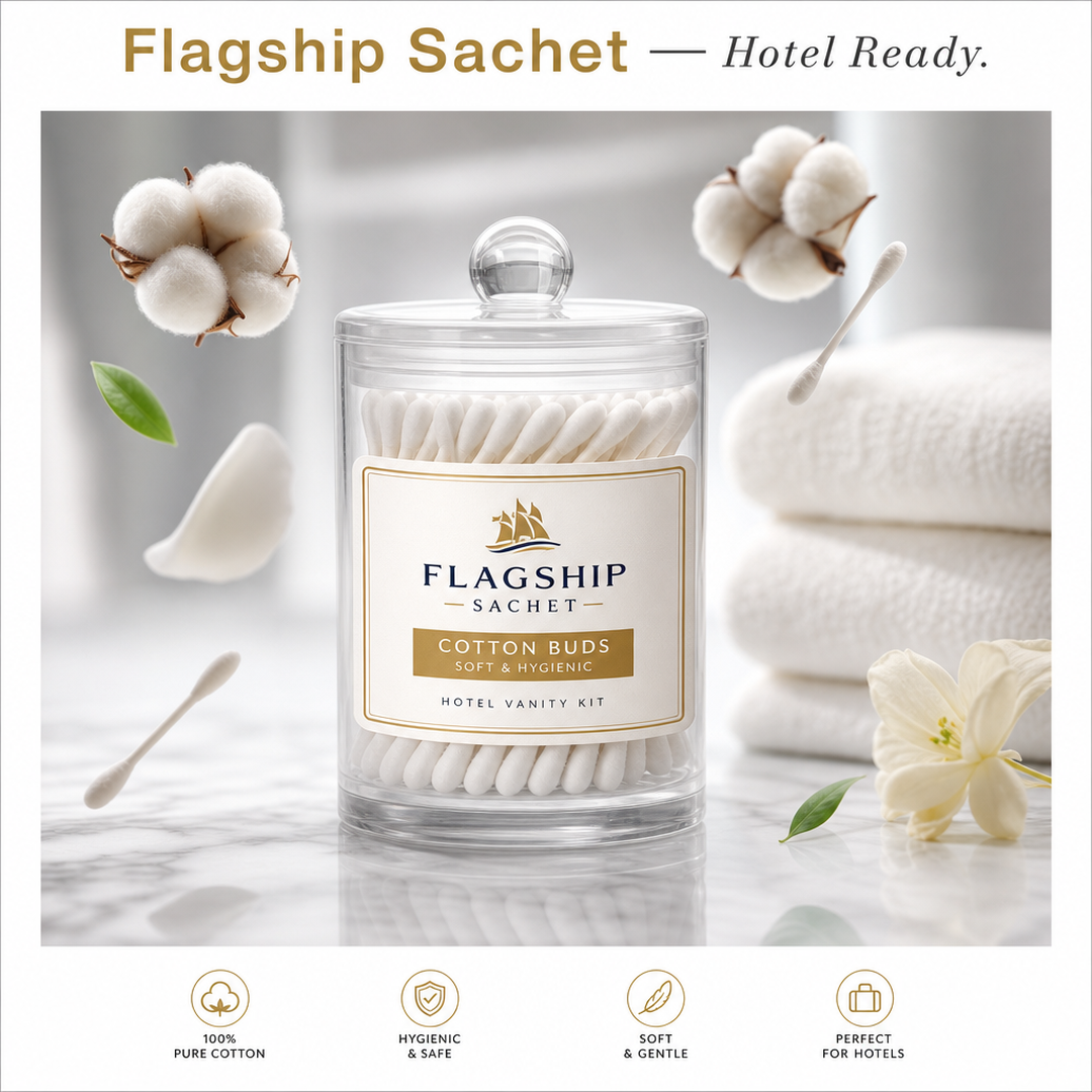 Flagship Sachet Hotel Cotton Bud / Vanity Jar Label