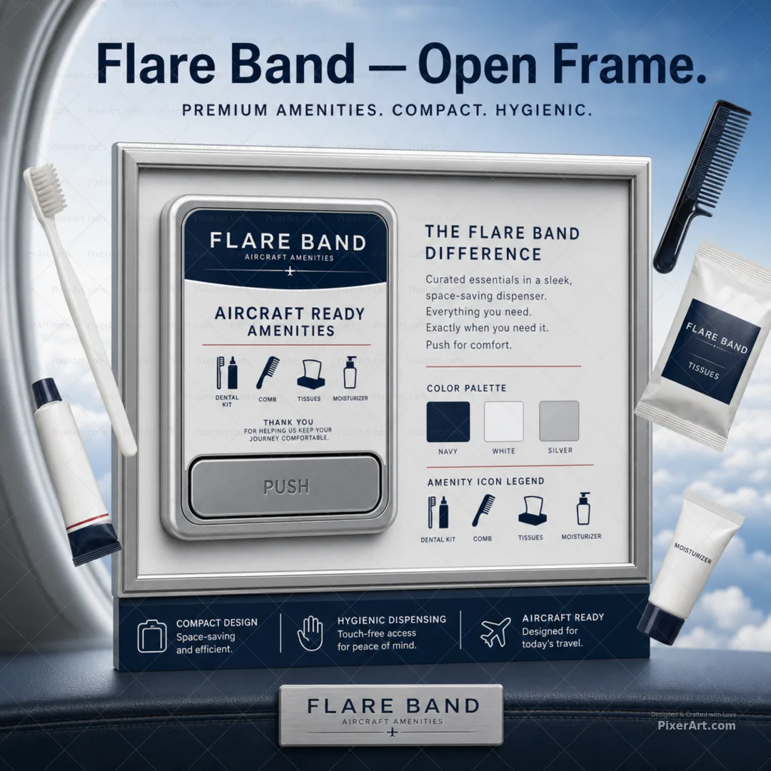 Flare Band Aircraft Lavatory Amenities Dispenser Label