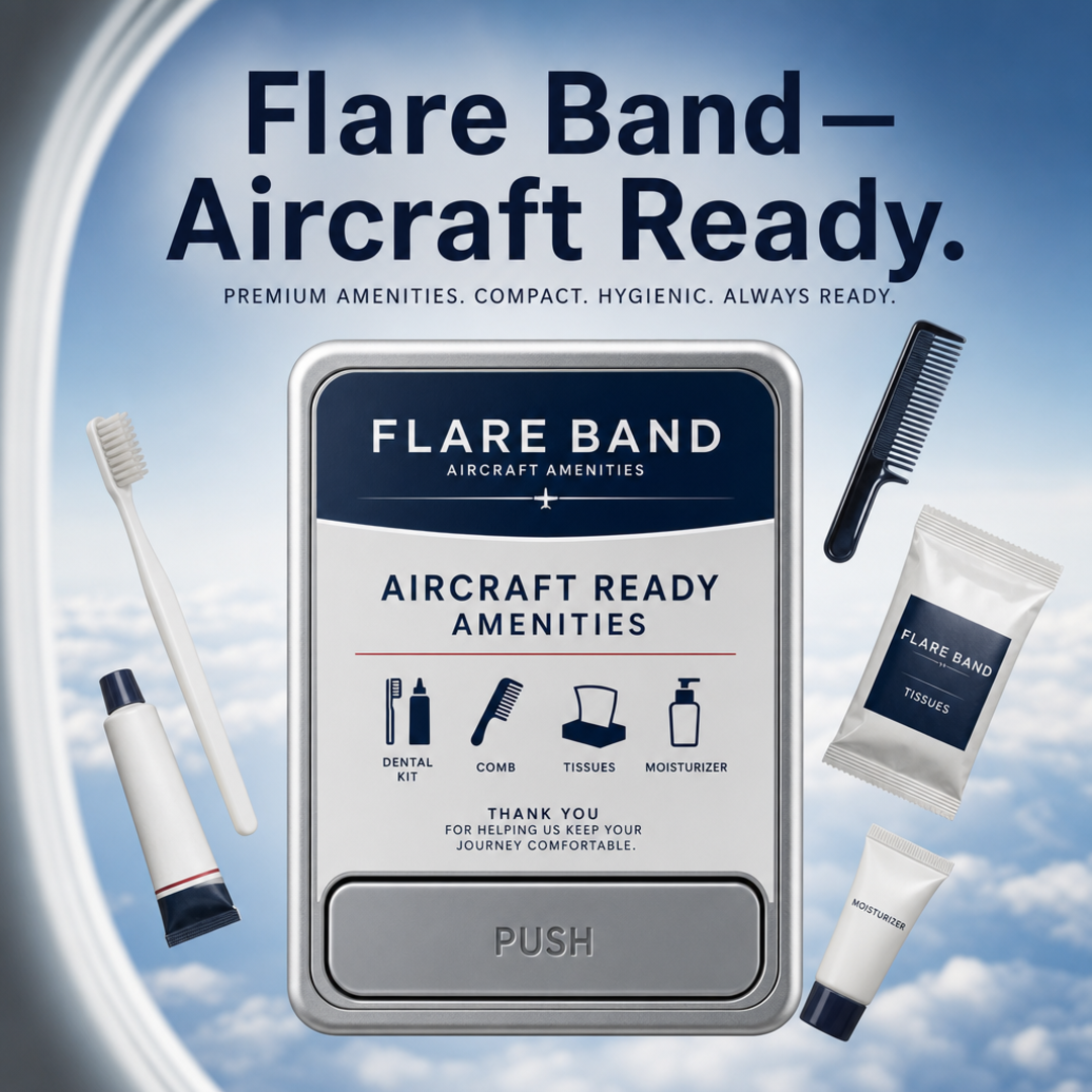 Flare Band Aircraft Lavatory Amenities Dispenser Label