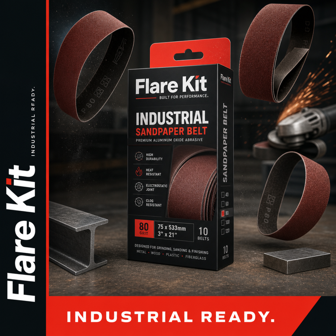 Flare Kit Industrial Sandpaper Belt Retail Box