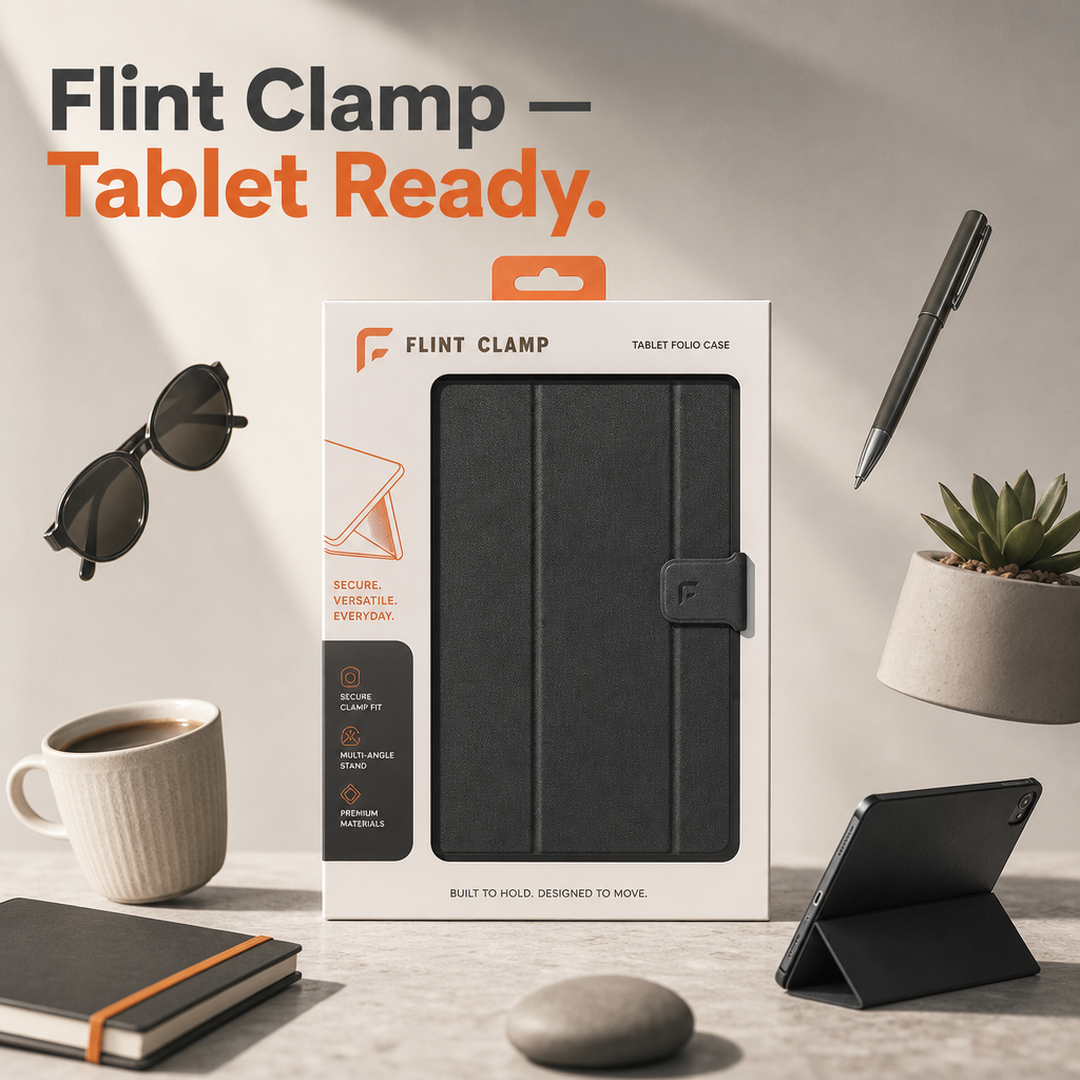 Flint Clamp Tablet Folio Case Window Box