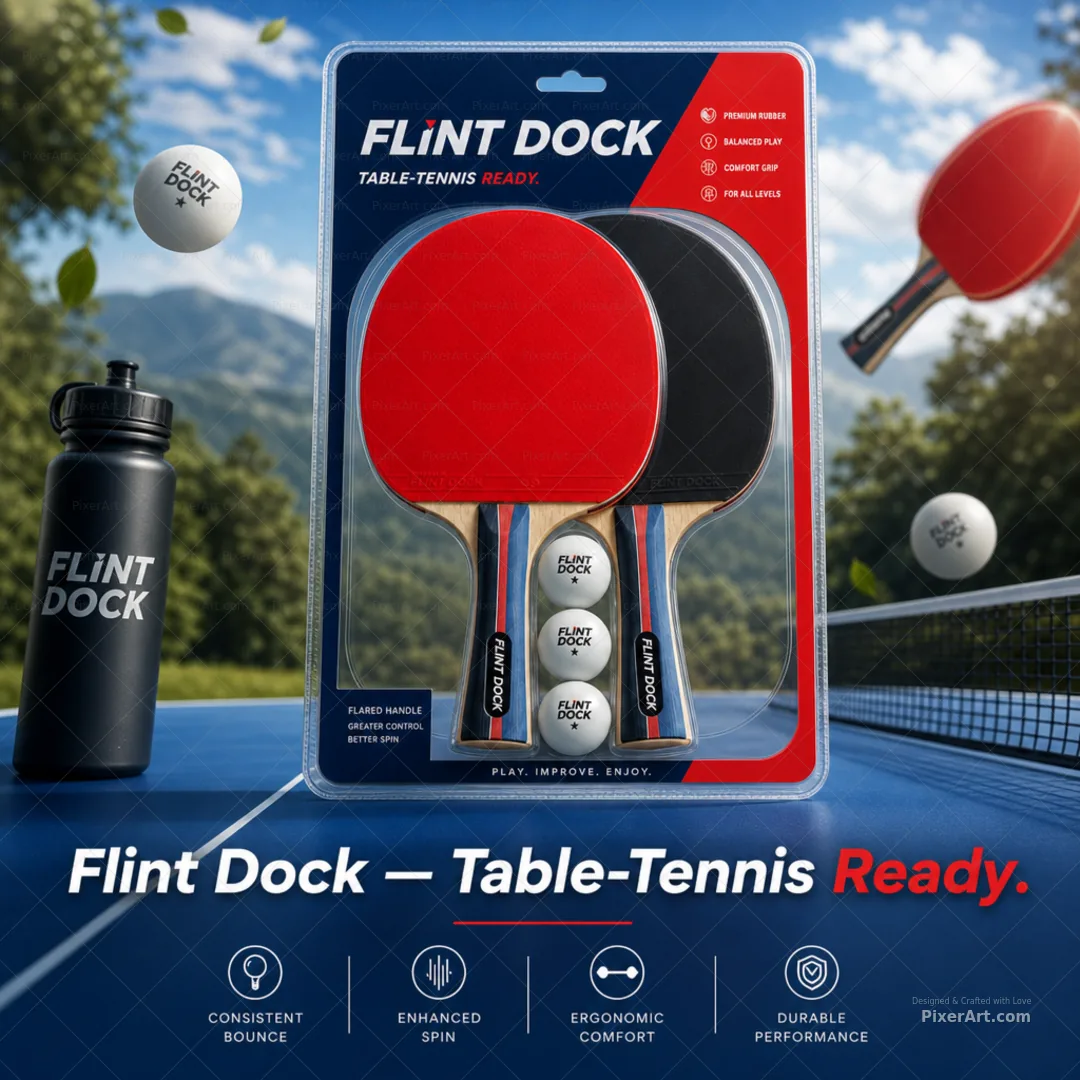 Flint Dock Table-Tennis Bat Blister Duo