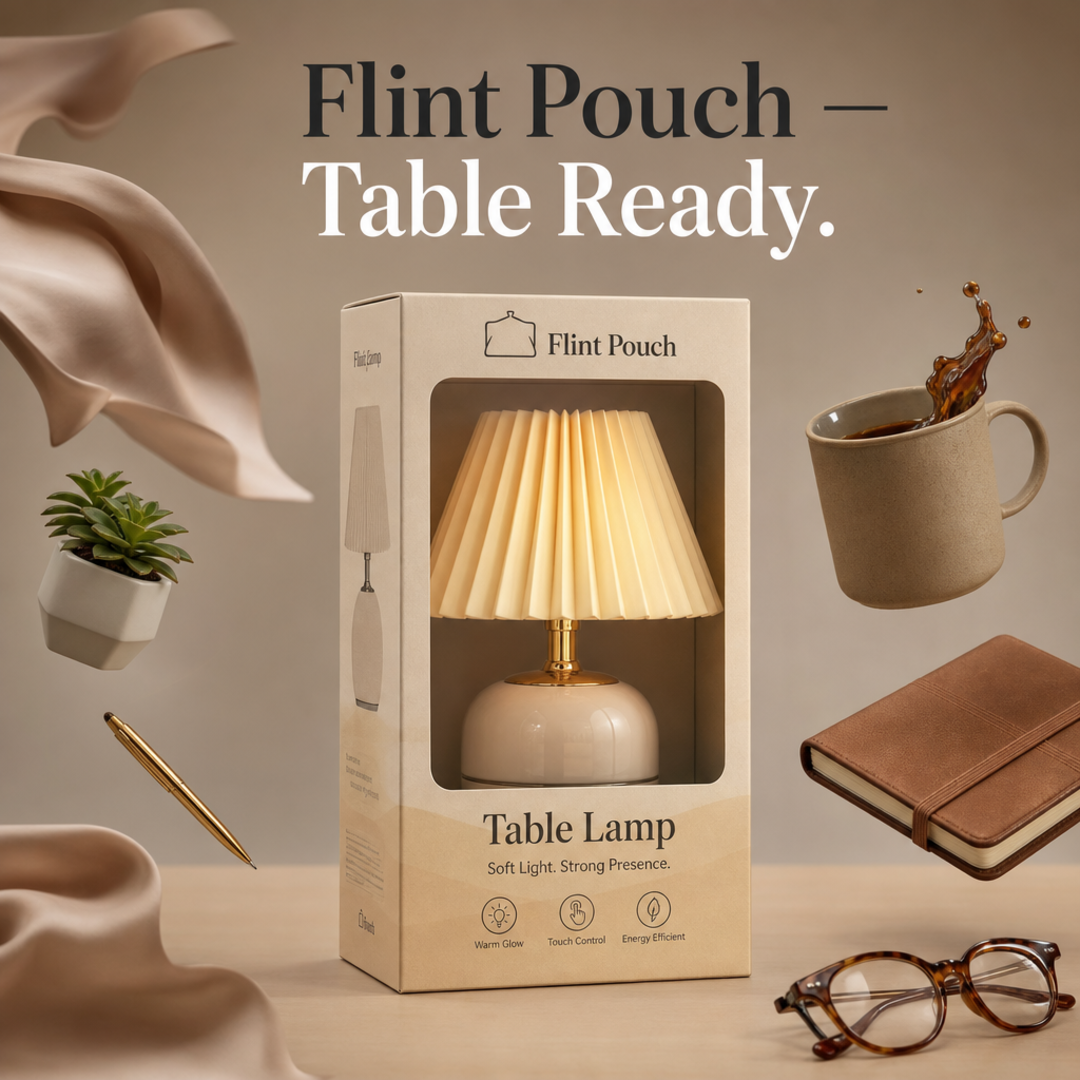 Flint Pouch Table Lamp Retail Carton With Window