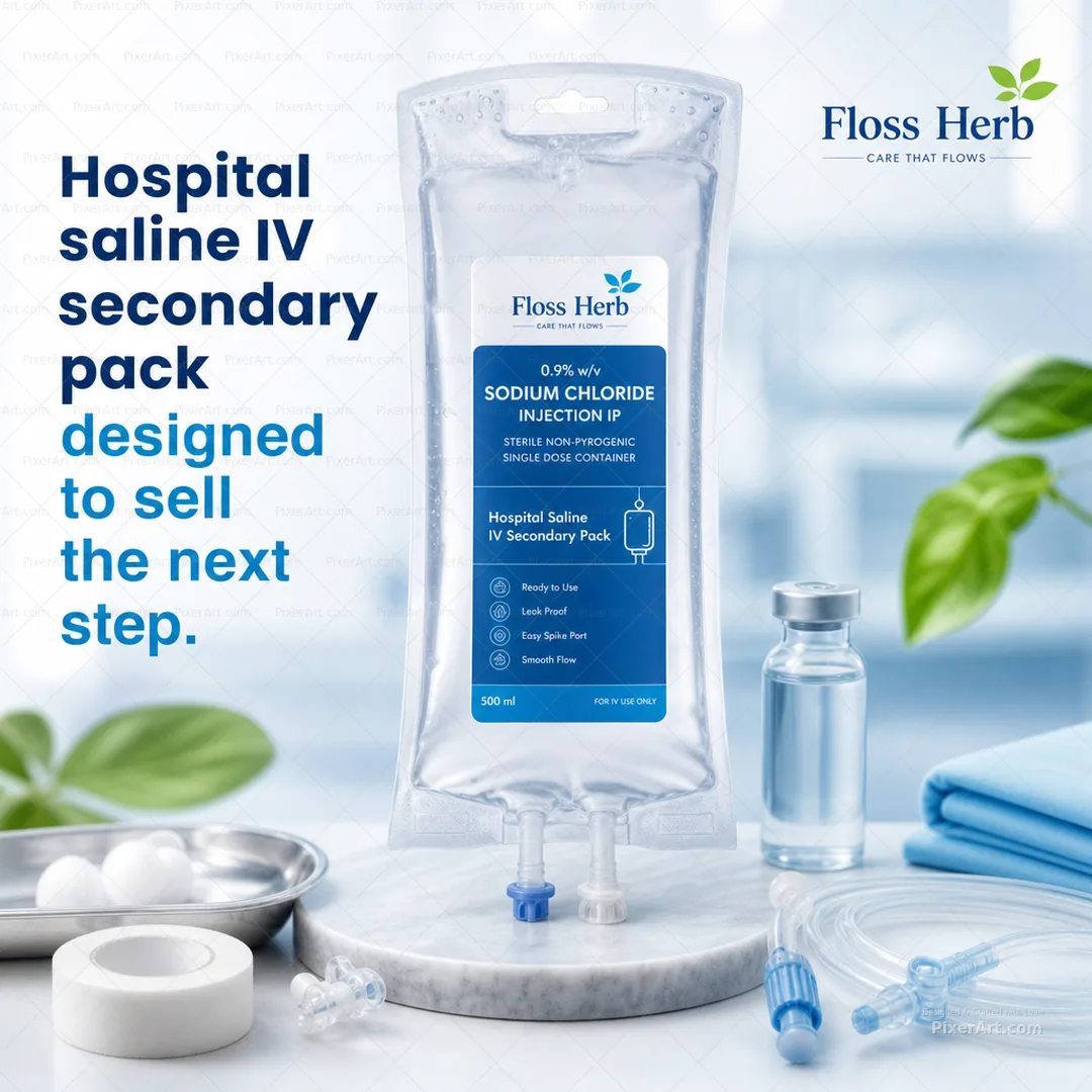 Floss Herb Hospital saline IV secondary pack