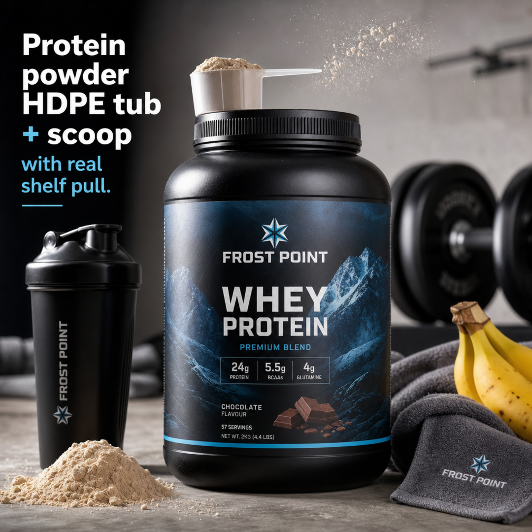 Frost Point Protein powder HDPE tub + scoop