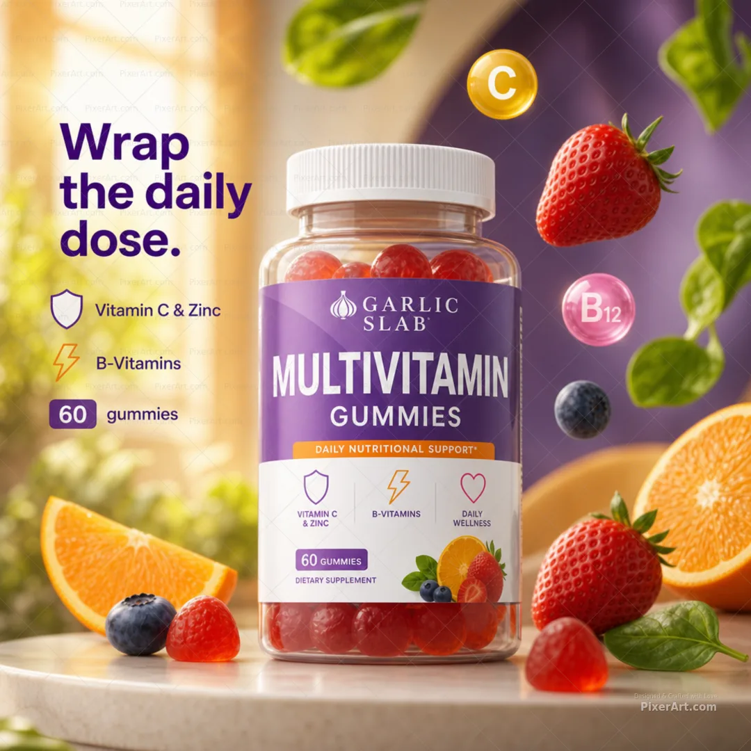 Garlic Slab Multivitamin gummies bottle